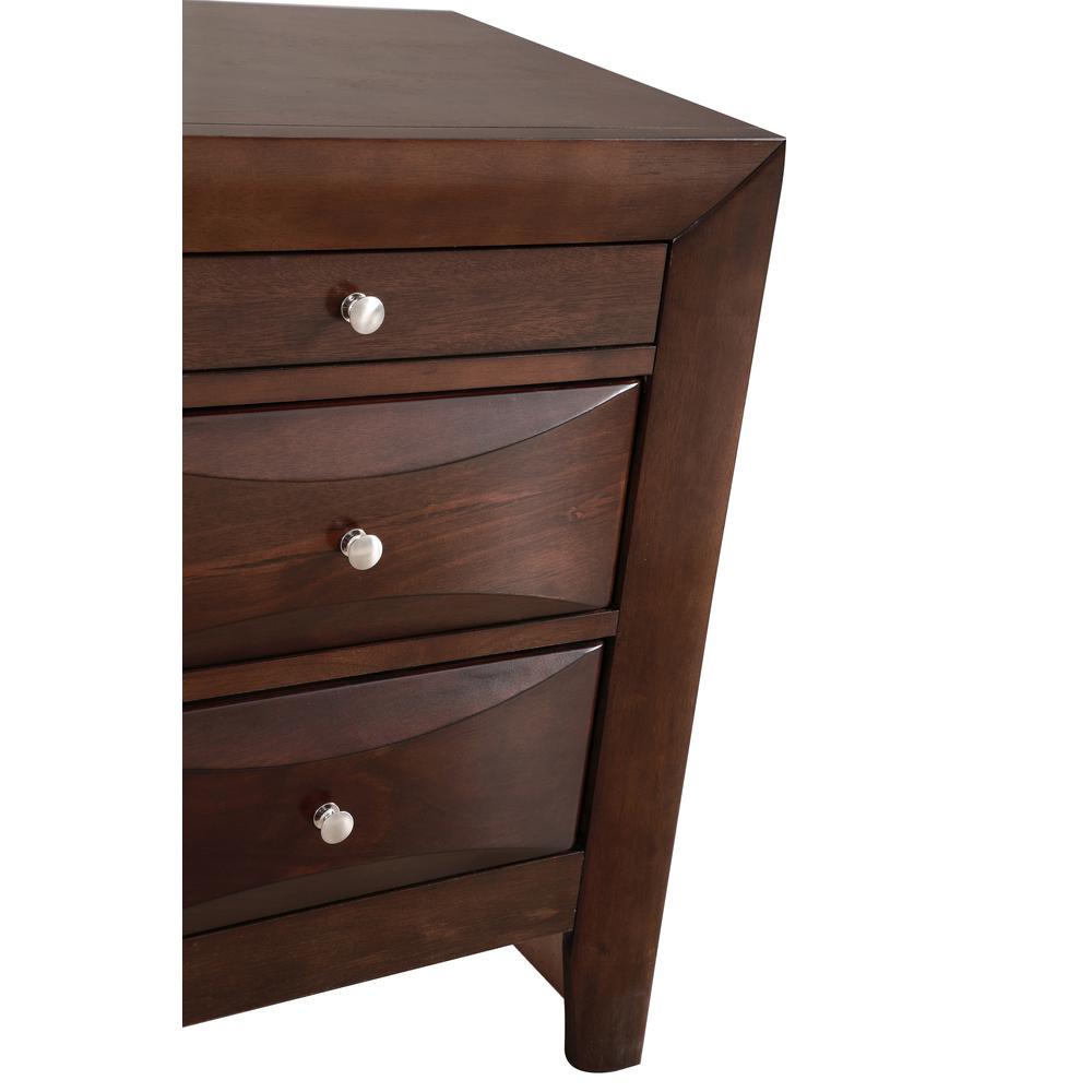 Marilla 3-Drawer Cappuccino Nightstand (28 in. H x 17 in. W x 23 in. D). Picture 4