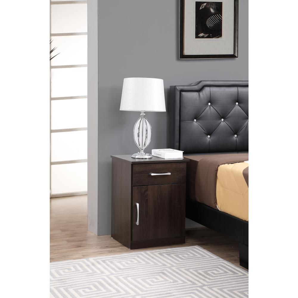 Alston 1-Drawer Wenge Nightstand (24 in. H x 16 in. W x 18 in. D). Picture 6