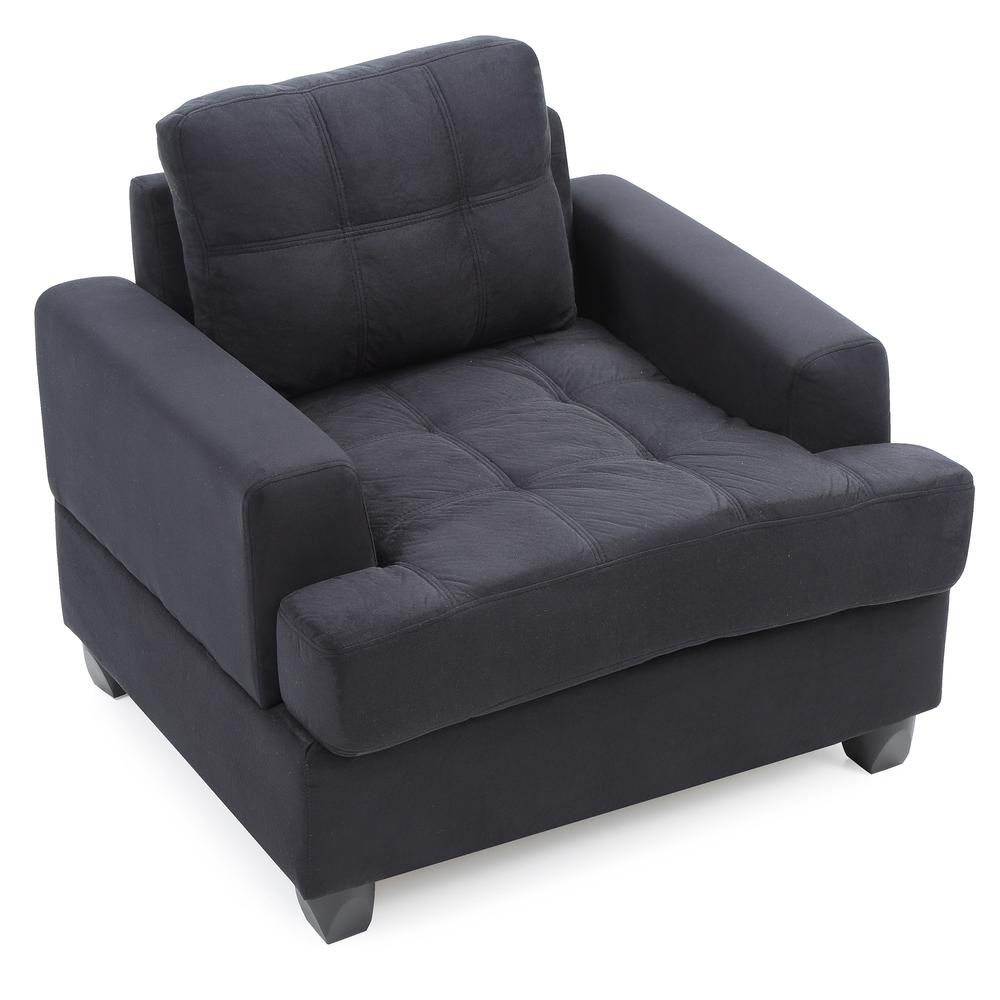 Sandridge Black Microfiber Upholstered Accent Chair. Picture 3