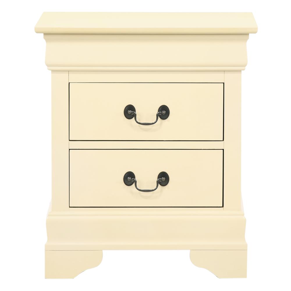 Louis Philippe 2-Drawer Beige Nightstand (24 in. H X 21 in. W X 16 in. D). Picture 1