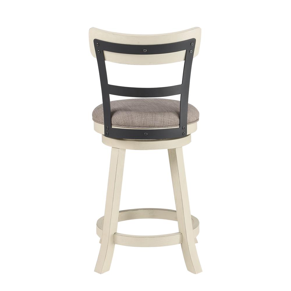 SH 36.5 in. White High Back Wood and Metal 24 in. Bar Stool. Picture 3