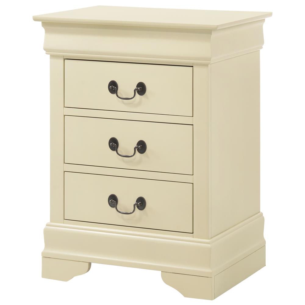Louis Philippe 3-Drawer Beige Nightstand (29 in. H x 16 in. W x 21 in. D). Picture 2