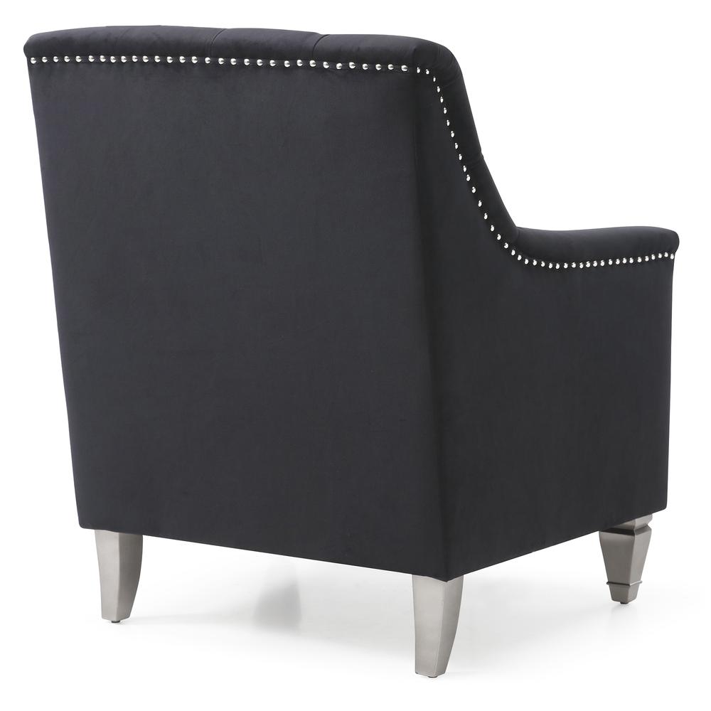Dania Black Upholstered Accent Chair. Picture 4