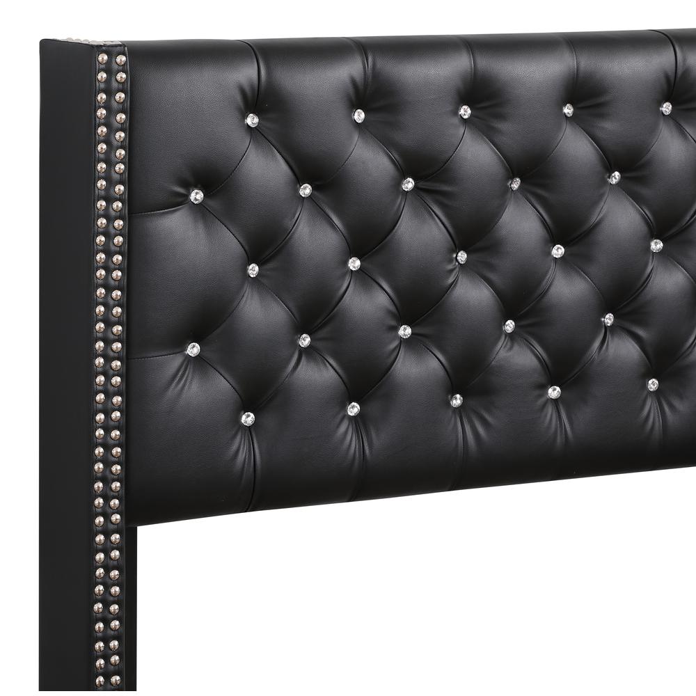 Julie Black Full Upholstered Panel Bed. Picture 4