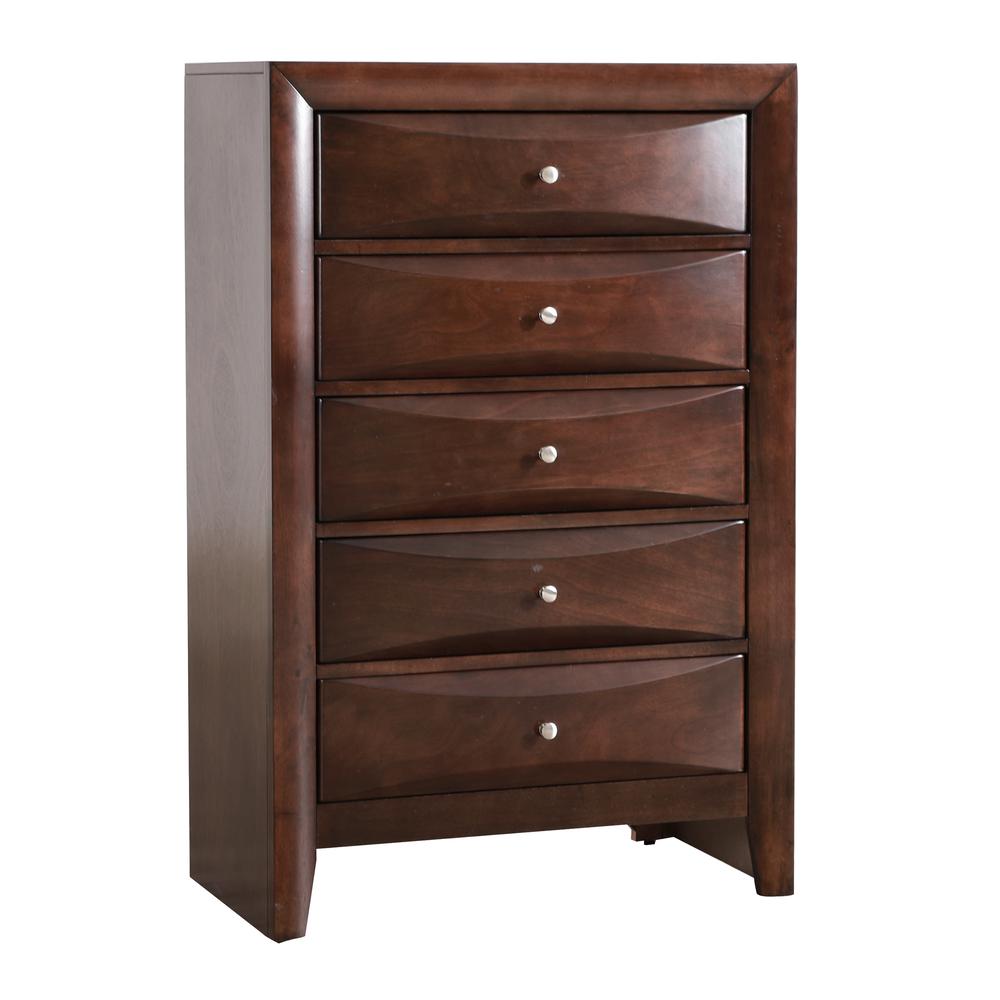 Marilla Cappuccino 5-Drawer Chest of Drawers (32 in. L X 17 in. W X 48 in. H). Picture 2