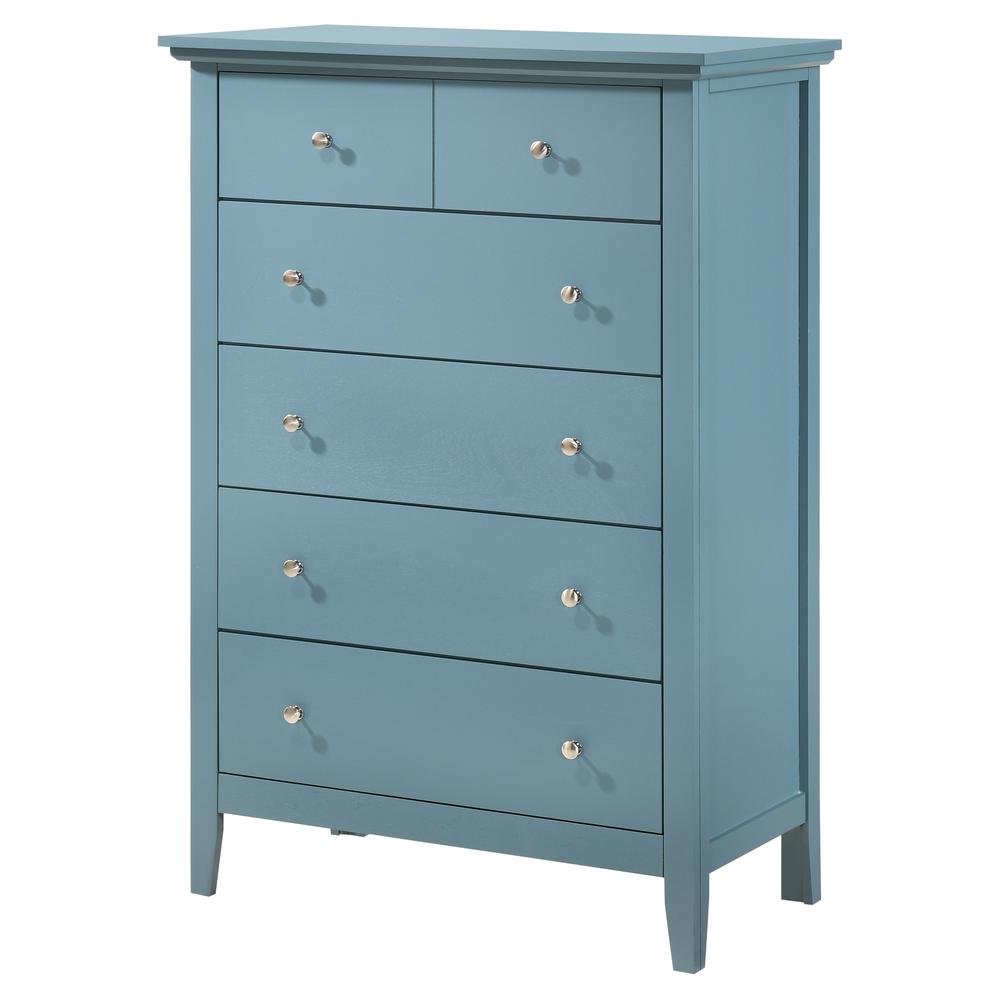Hammond Teal 5 Drawer Chest of Drawers (32 in L. X 18 in W. X 48 in H.). Picture 1