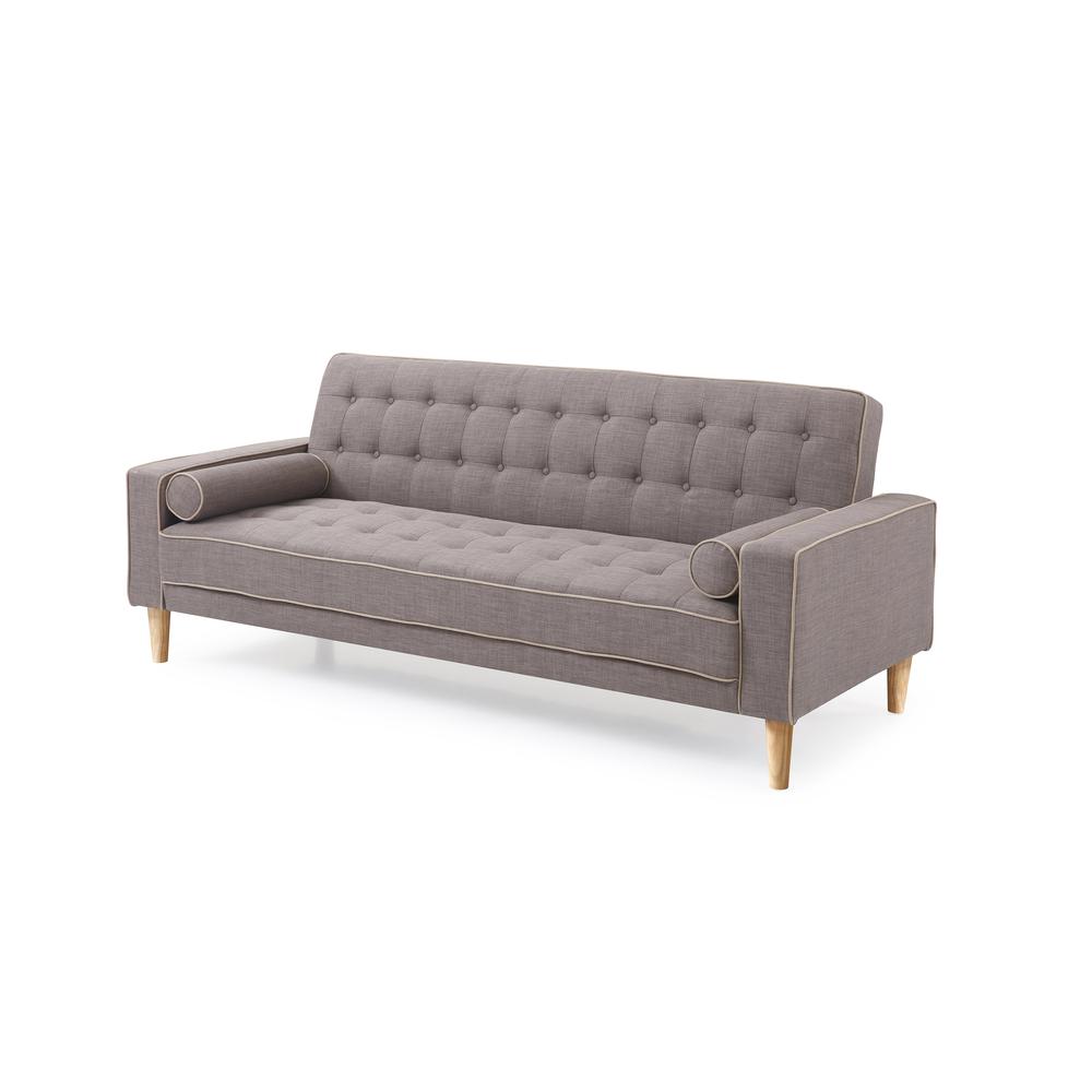 Andrews 85 in. W Flared Arm Polyester Straight Sofa in Gray. Picture 2