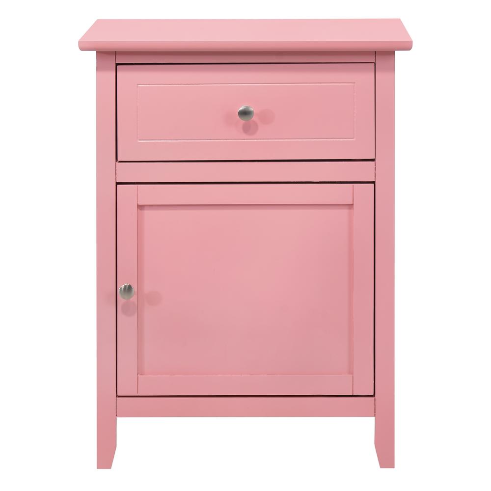 Lzzy 1-Drawer Pink Nightstand (25 in. H x 15 in. W x 19 in. D). Picture 1