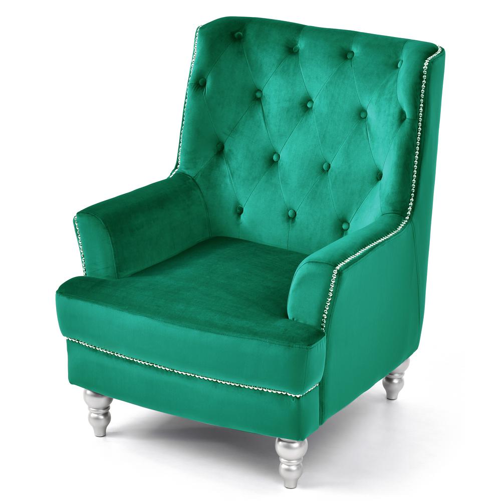 Pamona Green Upholstered Accent Chair. Picture 3