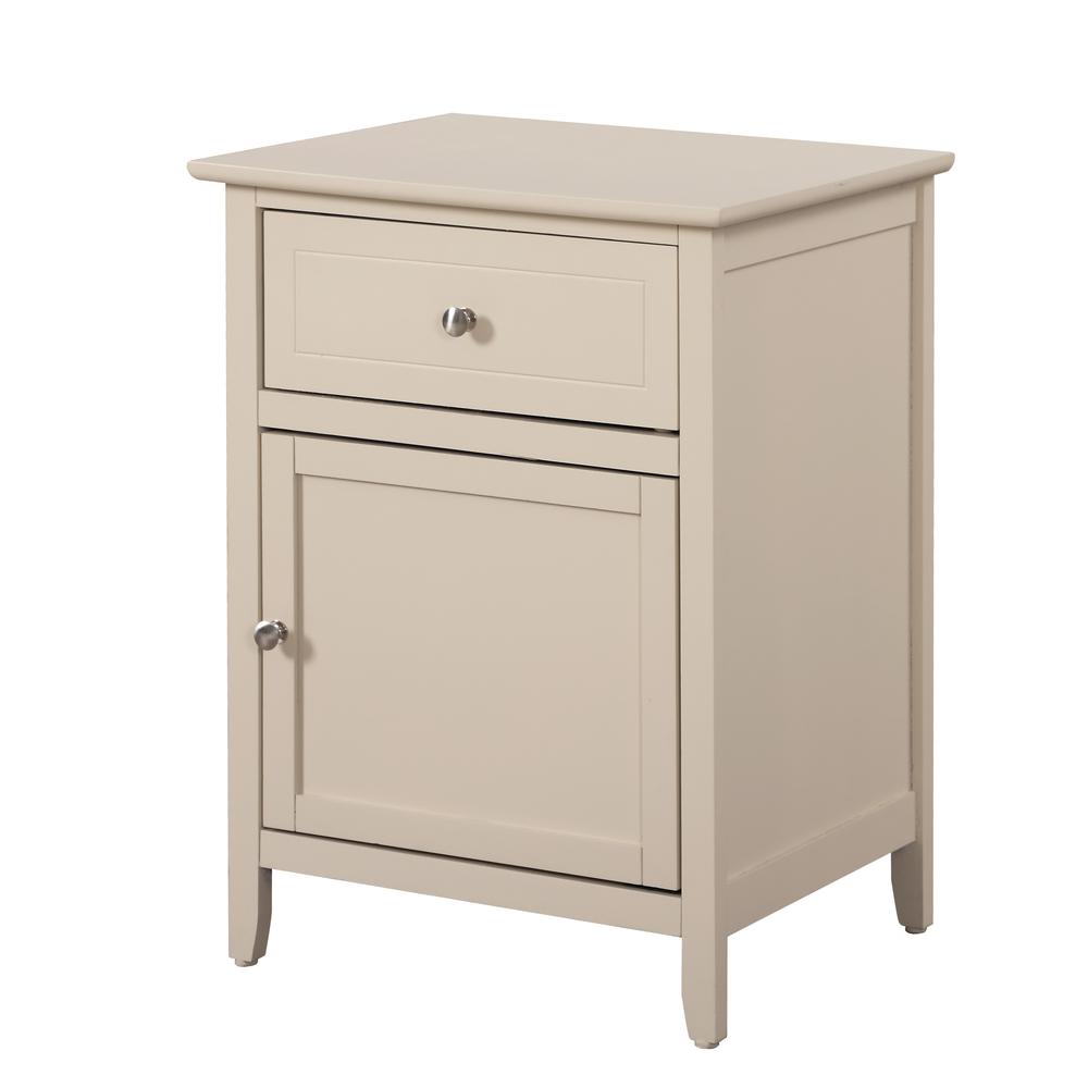 Lzzy 1-Drawer Beige Nightstand (25 in. H x 15 in. W x 19 in. D). Picture 2