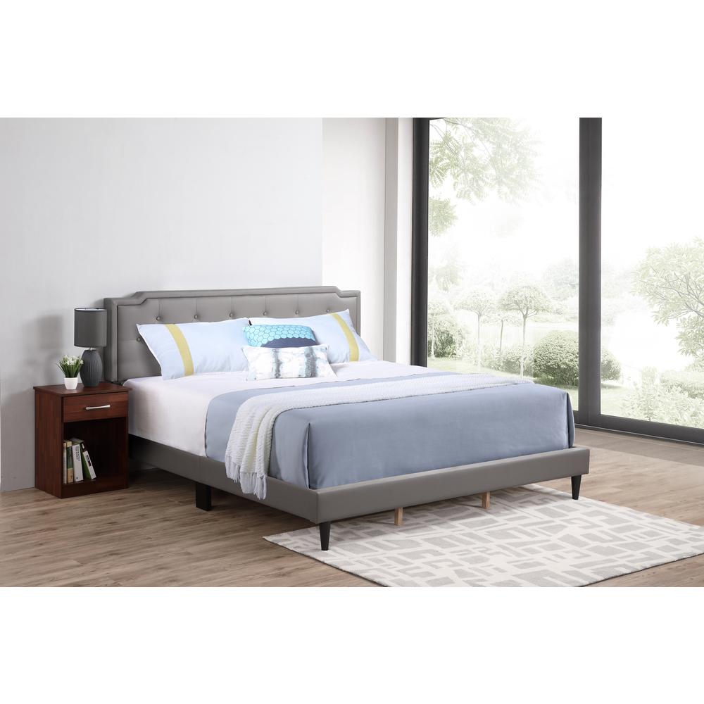 Deb Light Grey Adjustable King Panel Bed. Picture 7
