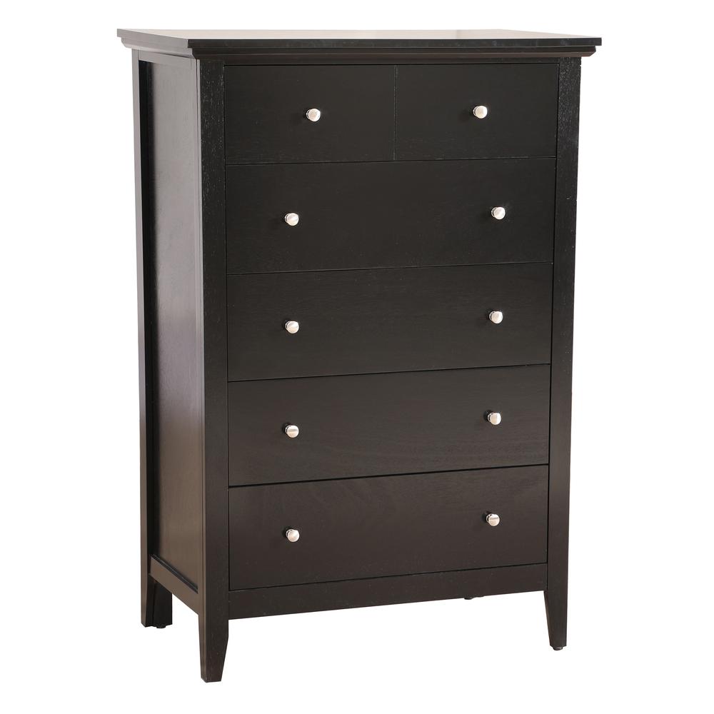 Hammond Black 5 Drawer Chest of Drawers (32 in L. X 18 in W. X 48 in H.). Picture 1