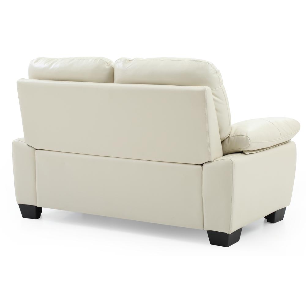Marta 59 in. W Flared Arm Faux Leather Straight Sofa in Pearl. Picture 4
