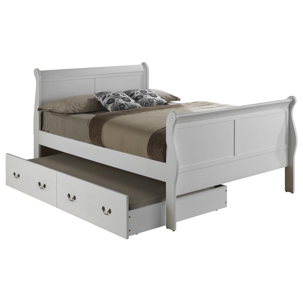 Louis Phillipe White Full Trundle Bed. Picture 2