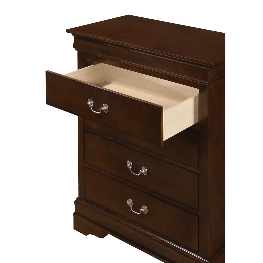 Louis Phillipe Cappuccino 4 Drawer Chest of Drawers (31 in L. X 16 in W. X 41 in H.). Picture 3