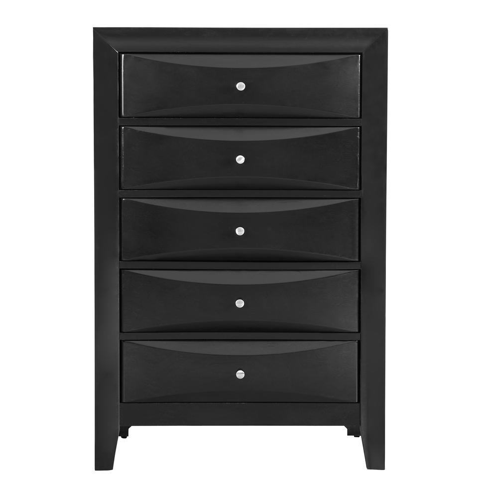 Marilla Black 5-Drawer Chest of Drawers (32 in. L X 17 in. W X 48 in. H). Picture 1