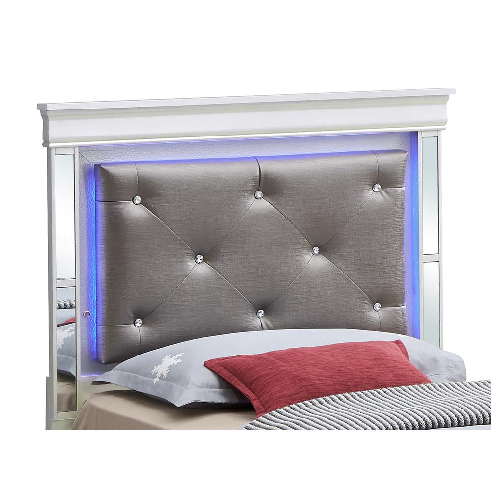 Verona Silver Champagne and Black Twin Panel Beds. Picture 4