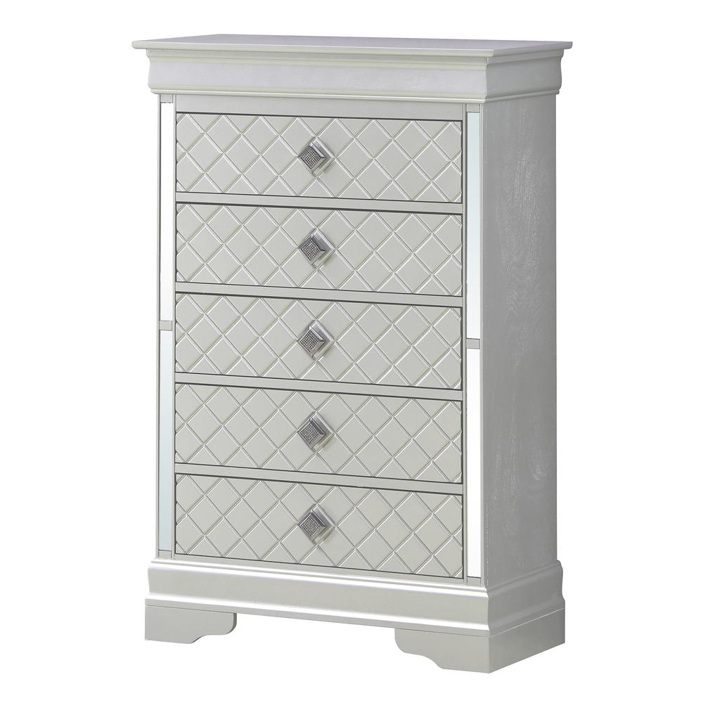 Verona Silver Champagne 5-Drawer Chest of Drawers (31 in. L X 16 in. W X 48 in. H), PF-G6700-CH. Picture 2