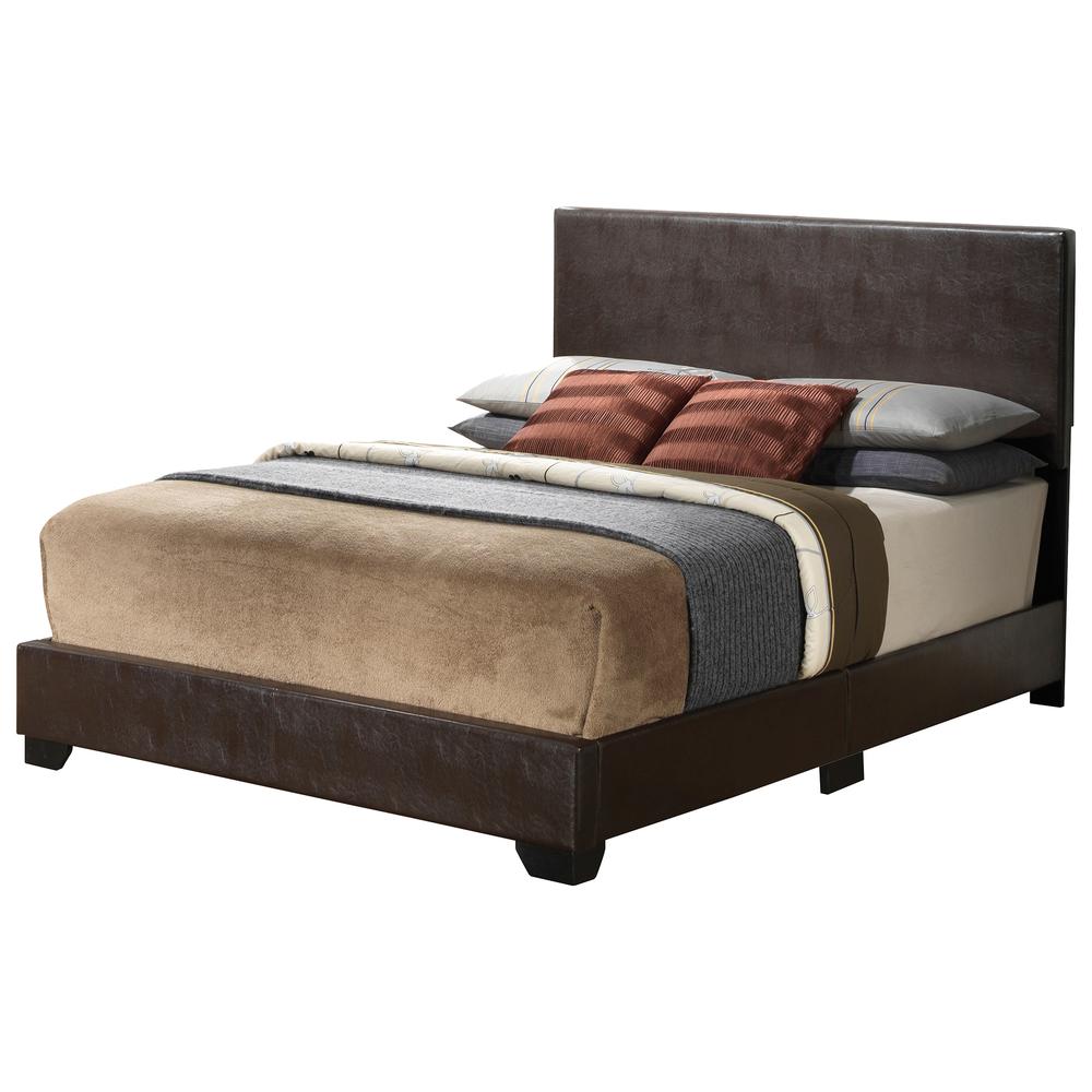 Aaron Cappuccino Upholstered King Panel Bed. Picture 2