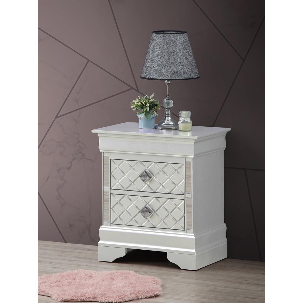 Verona 2-Drawer Champagne Nightstand (24 in. H x 16 in. W x 21 in. D). Picture 6