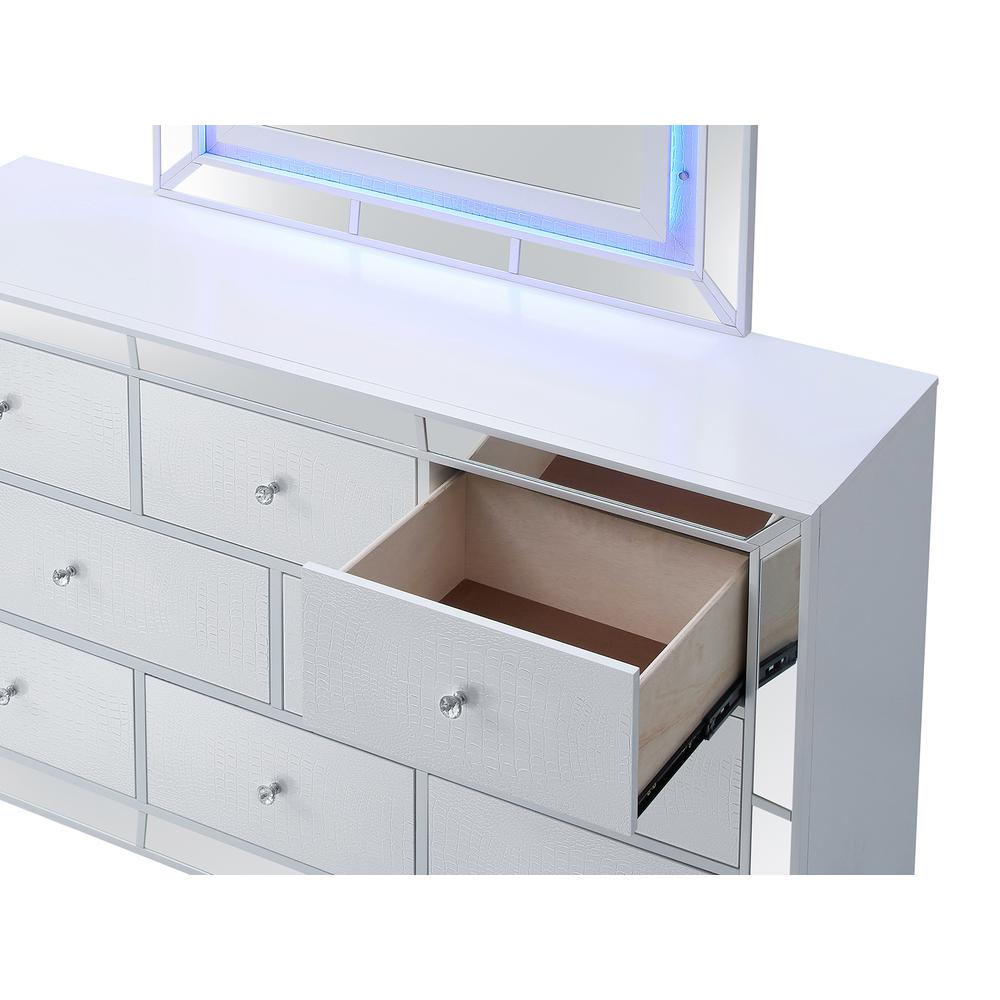 Hollywood Hills 8-Drawer White Dresser (40 in. X 21 in. X 66 in.). Picture 7