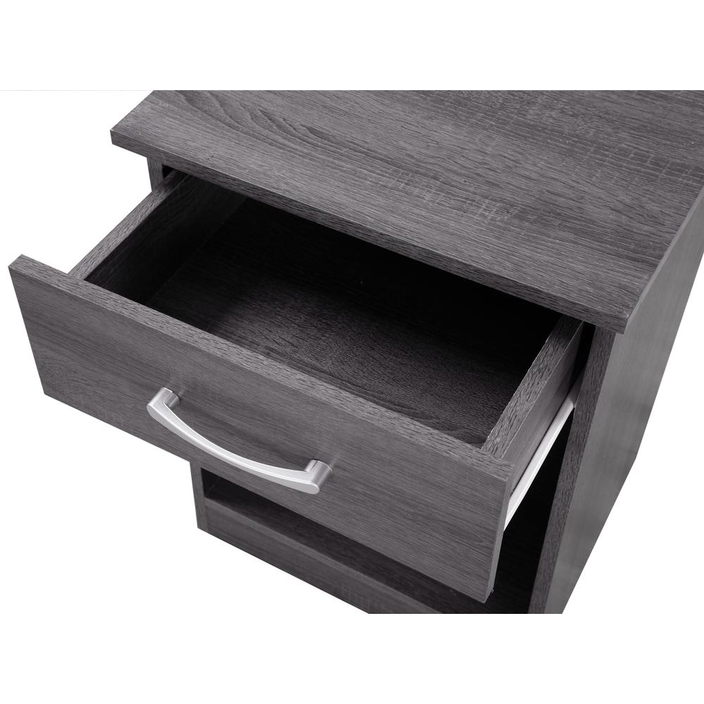 Lindsey 1-Drawer Gray Nightstand (24 in. H x 16 in. W x 18 in. D). Picture 3