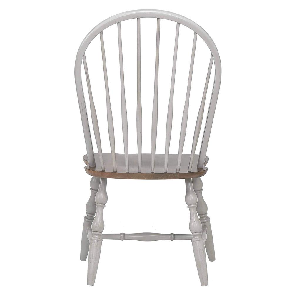 Distressed Light Gray and Nutmeg Brown Side Chair (Set of 2). Picture 3