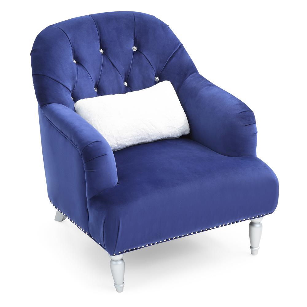 Jewel Blue Upholstered Accent Chair. Picture 3