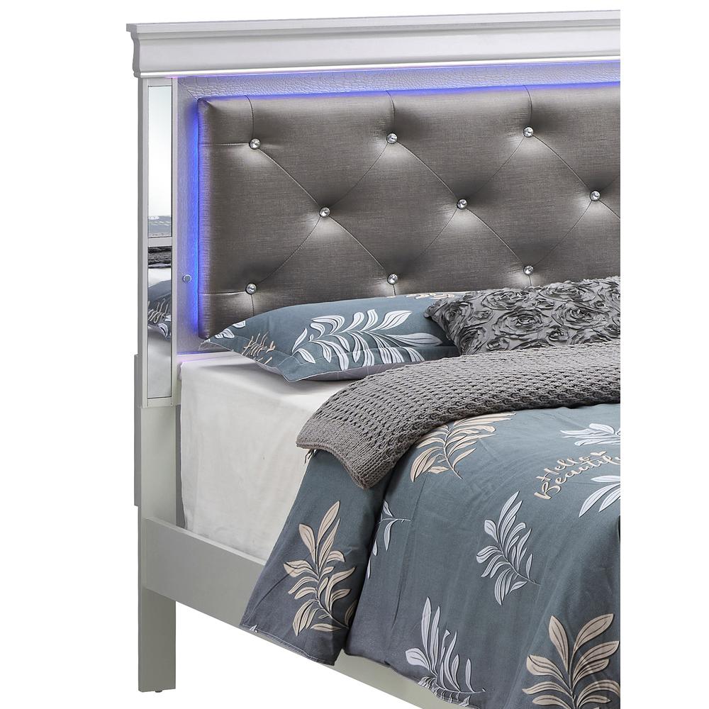 Verona Silver Champagne and Black Full Panel Beds. Picture 3