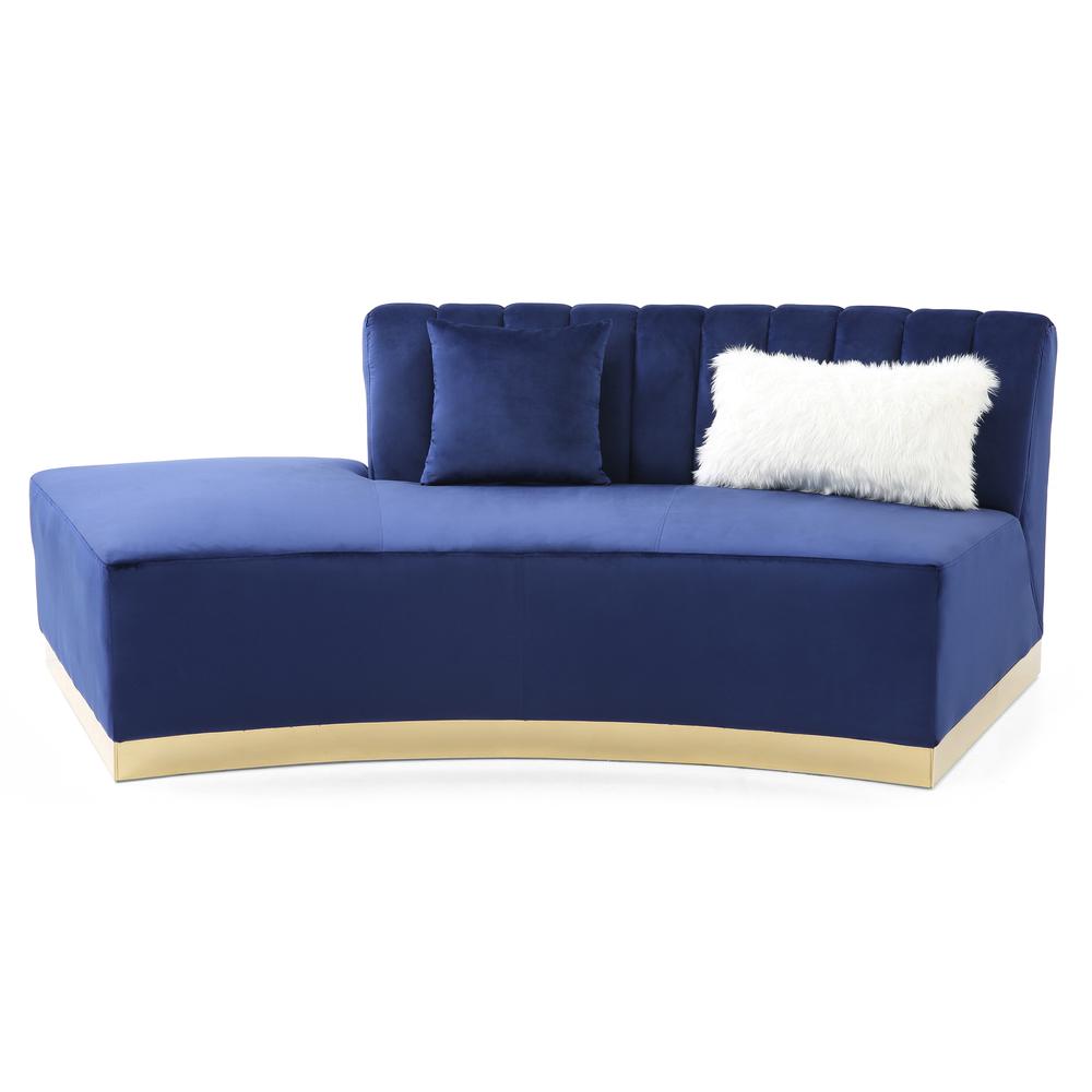 Brentwood 89 in. W Armless Velvet Curved Sofa in Blue, PF-G0432-SCH. Picture 1
