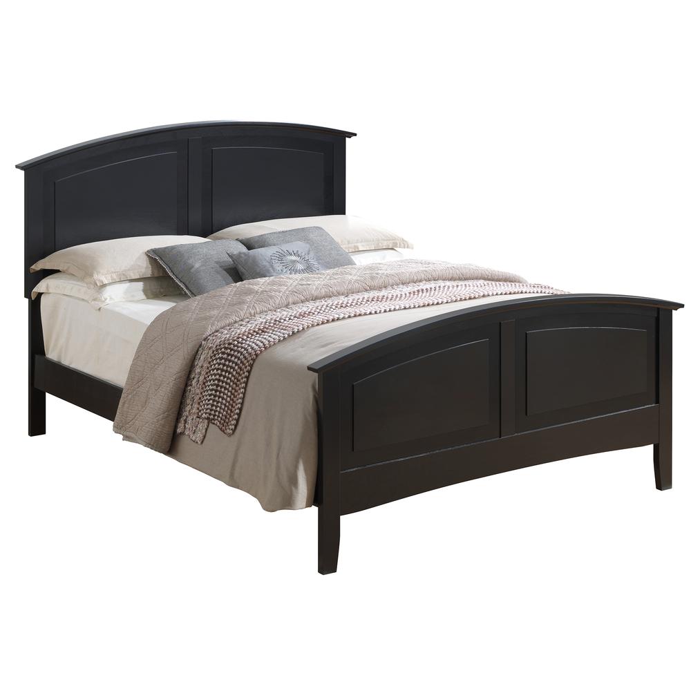 Hammond Black Queen Panel Bed with Curved Top Rail. Picture 2