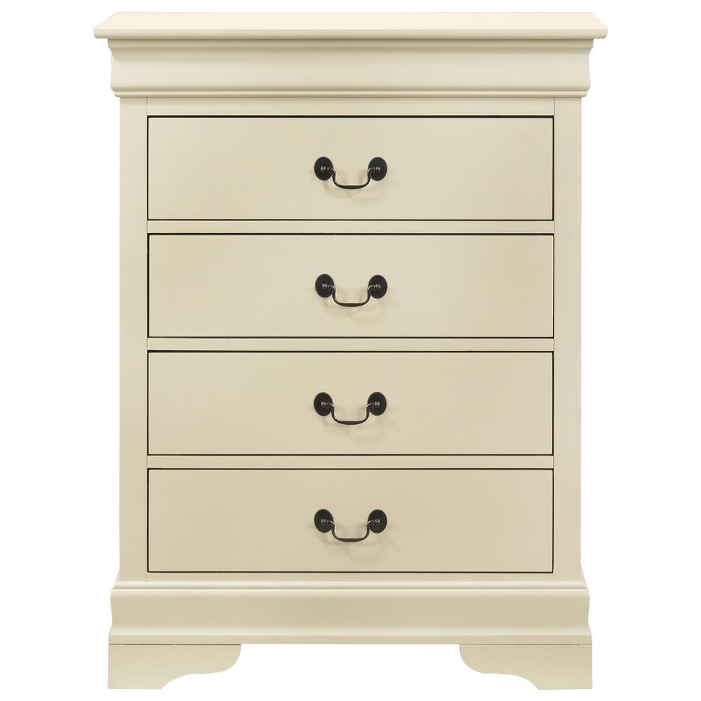 Louis Phillipe Beige 4 Drawer Chest of Drawers (31 in L. X 16 in W. X 41 in H.). Picture 2