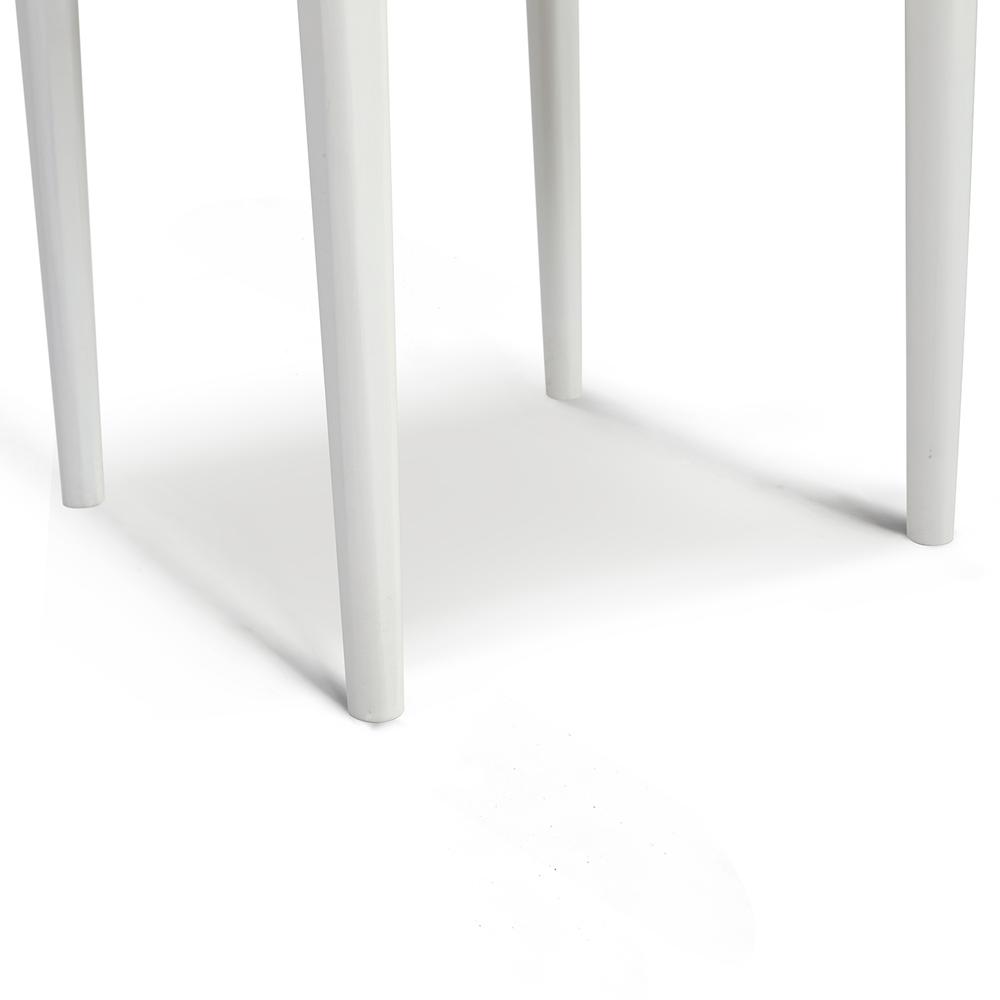 Alto 18" Square Italian Carrara White Marble Side Table with White Legs. Picture 5