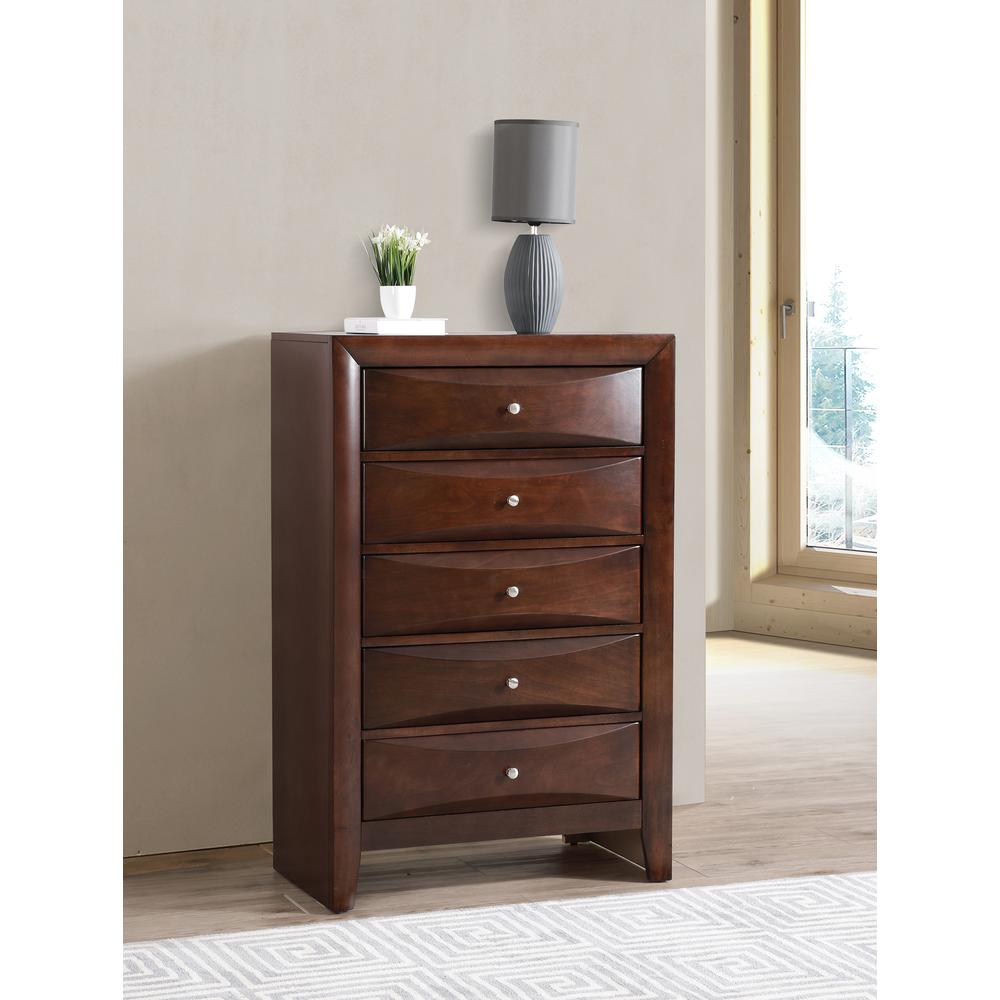Marilla Cappuccino 5-Drawer Chest of Drawers (32 in. L X 17 in. W X 48 in. H). Picture 7