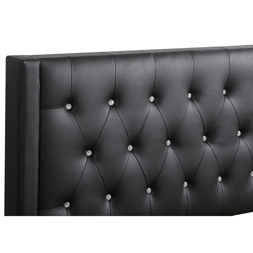 Bergen Black Twin Tufted Panel Bed. Picture 4