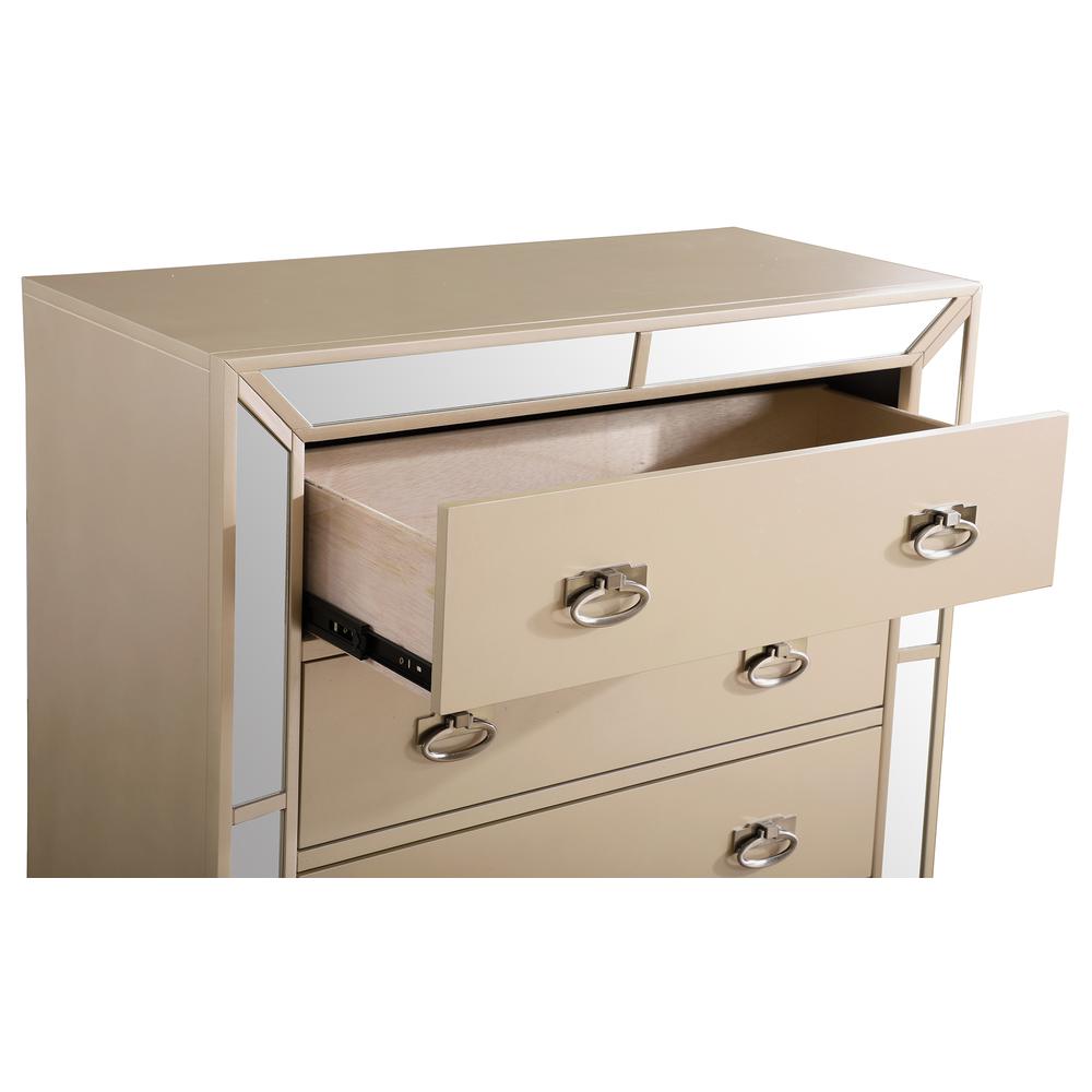 Hollywood Hills Pearl 5-Drawer Chest of Drawers (32 in. L X 21 in. W X 58 in. H). Picture 3