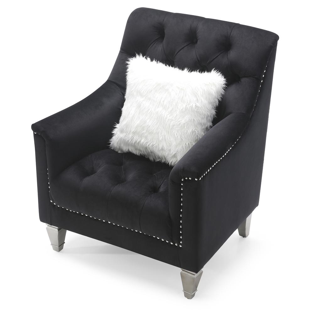 Dania Black Upholstered Accent Chair. Picture 3