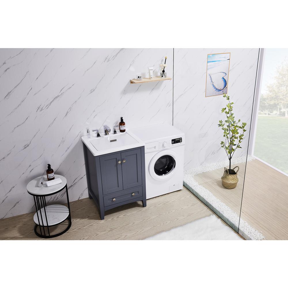 Stufurhome Delia 24 in. x 22 in. Grey Laundry Utility Sink. Picture 10