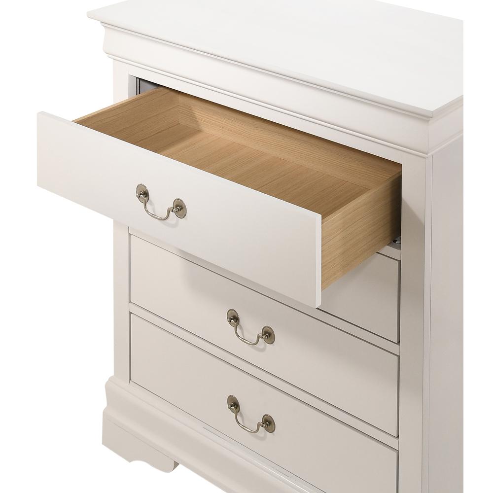 Louis Phillipe White 4 Drawer Chest of Drawers (31 in L. X 16 in W. X 41 in H.). Picture 3