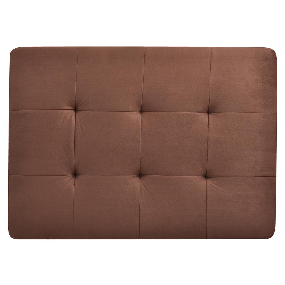 Pounder Chocolate Faux Leather Upholstered Ottoman. Picture 4