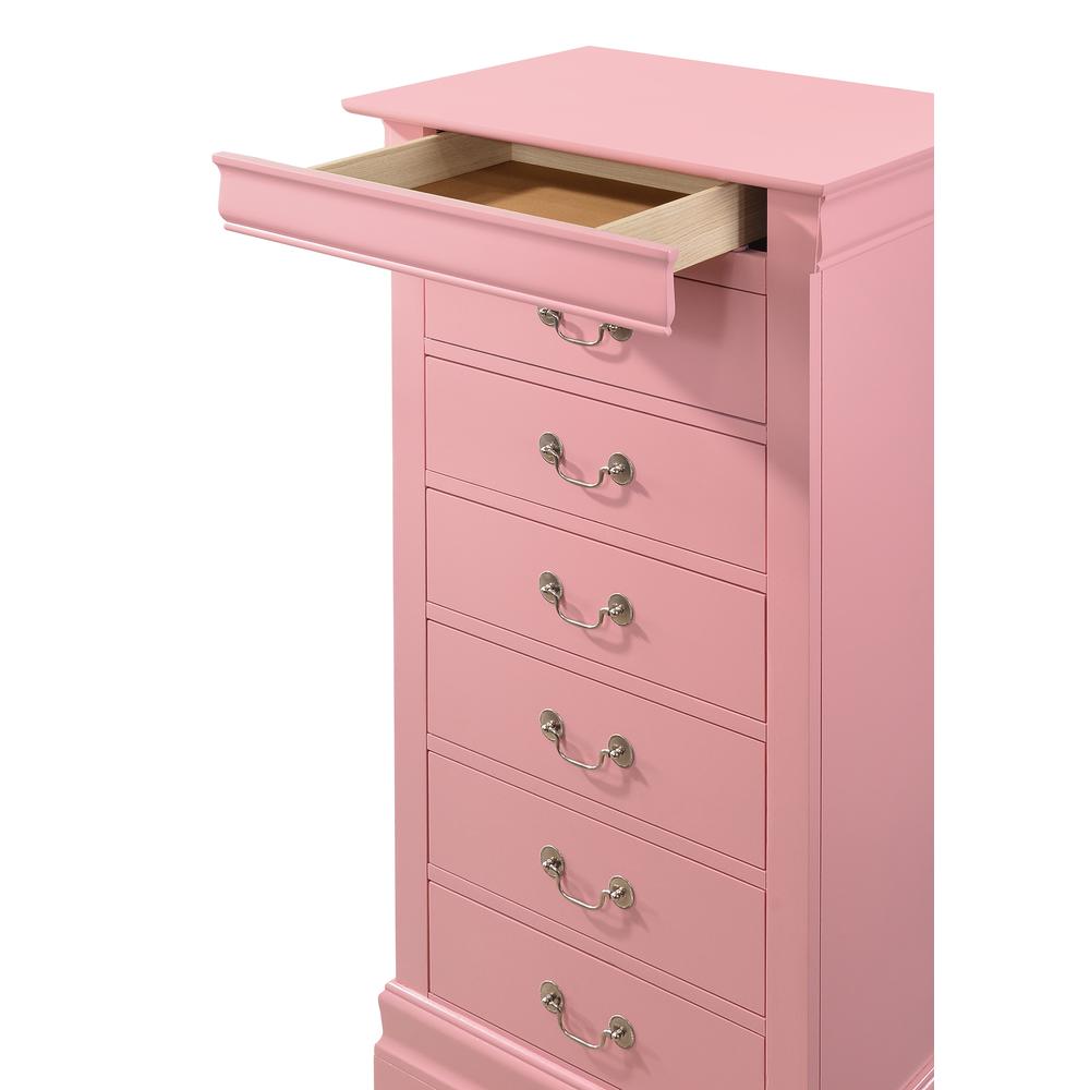 Louis Phillipe Pink 7 Drawer Chest of Drawers (22 in L. X 16 in W. X 51 in H.). Picture 3