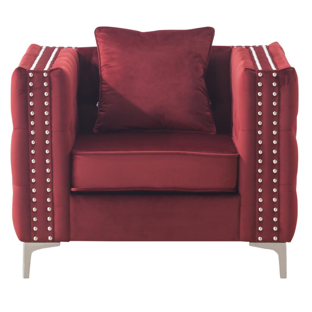 Paige Burgundy Accent Chair. Picture 1