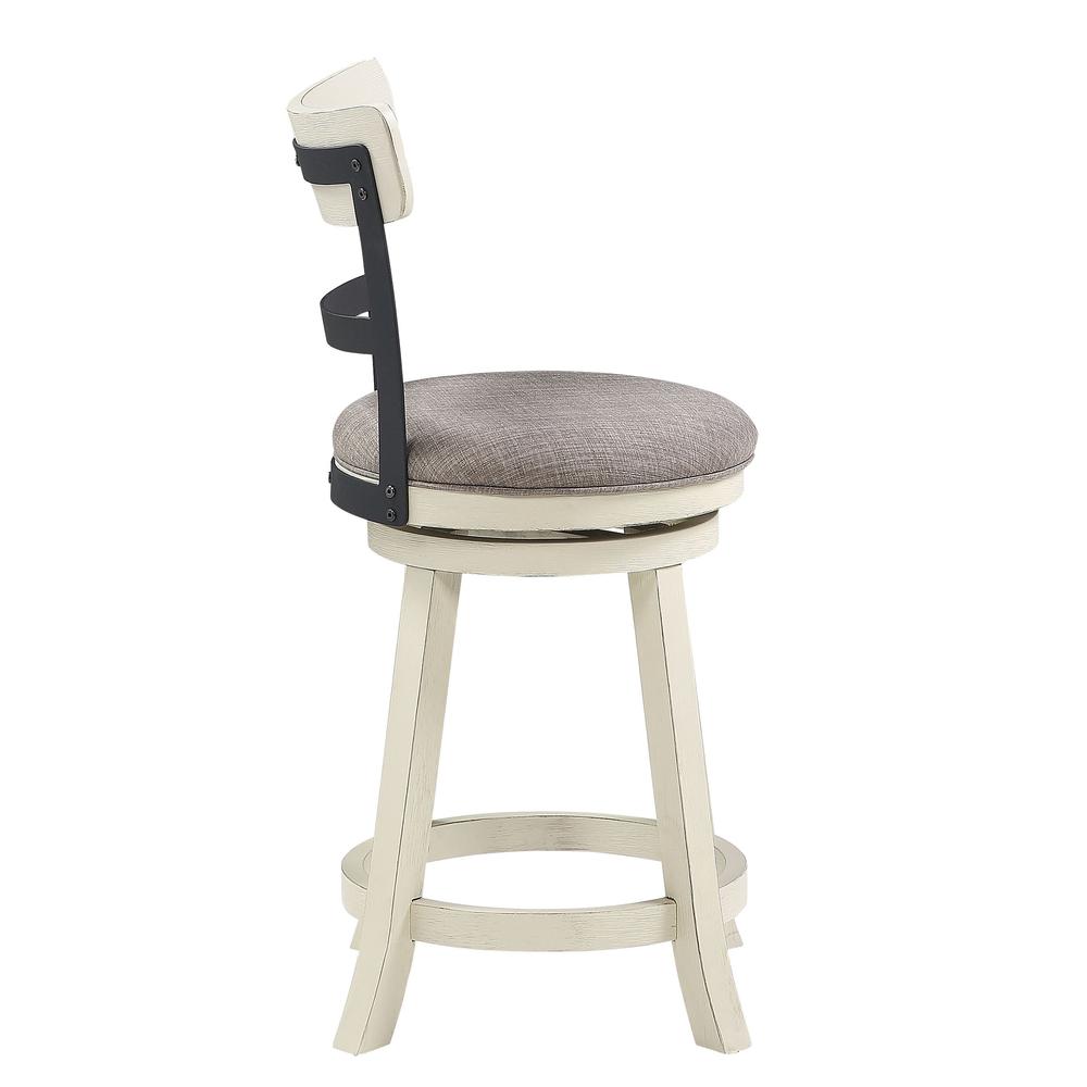 SH 36.5 in. White High Back Wood and Metal 24 in. Bar Stool. Picture 4