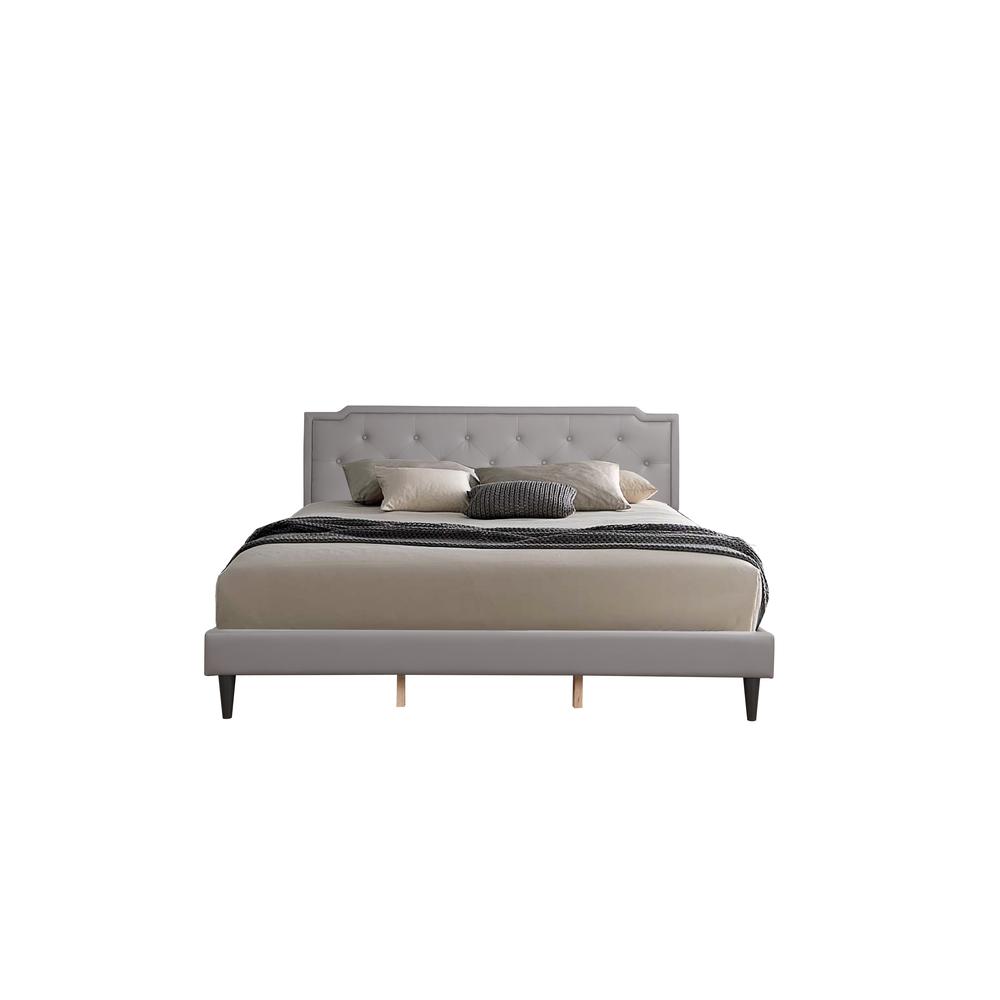 Deb Light Grey Adjustable King Panel Bed. Picture 2