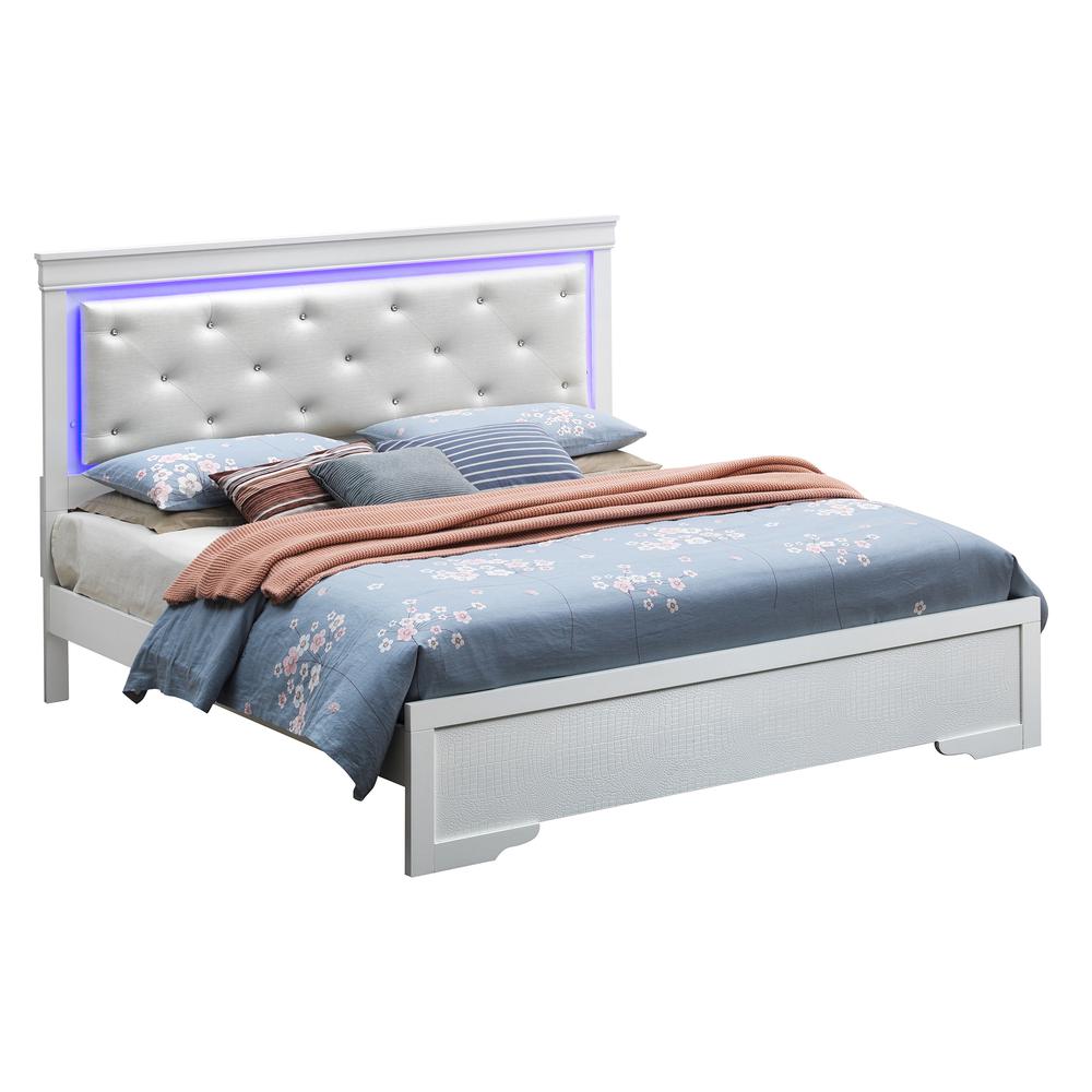 Lorana Silver Champagne Full Panel Beds, PF-G6590C-FB3. Picture 2