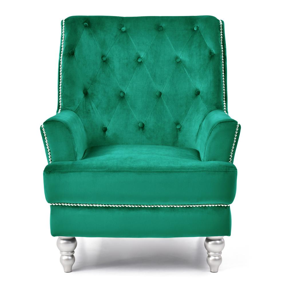 Pamona Green Upholstered Accent Chair. Picture 1