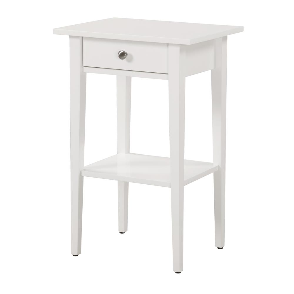 Dalton 1-Drawer White Nightstand (28 in. H x 14 in. W x 18 in. D). Picture 2