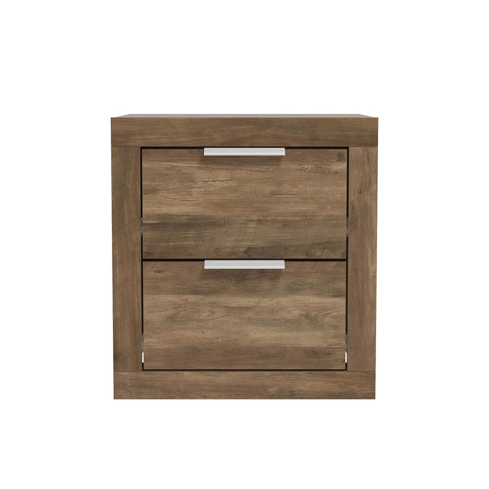 Harlowin 2-Drawer Knotty Oak Nightstand (20.3 in. × 16.3 in. × 18.9 in.). The main picture.