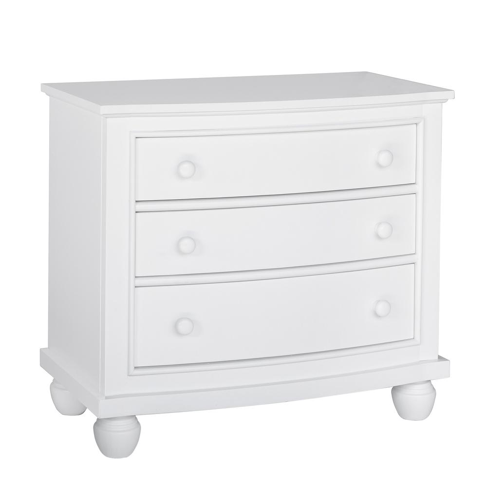 White Shutter Wood 3-Drawer White Nightstand 30 in. H x 33 in. W x 17 in. D. Picture 2