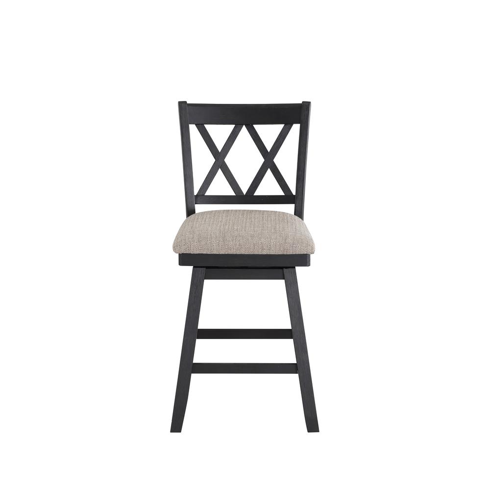 SH XX 37.5 in. Black High Back Wood 24 in. Bar Stool. Picture 1
